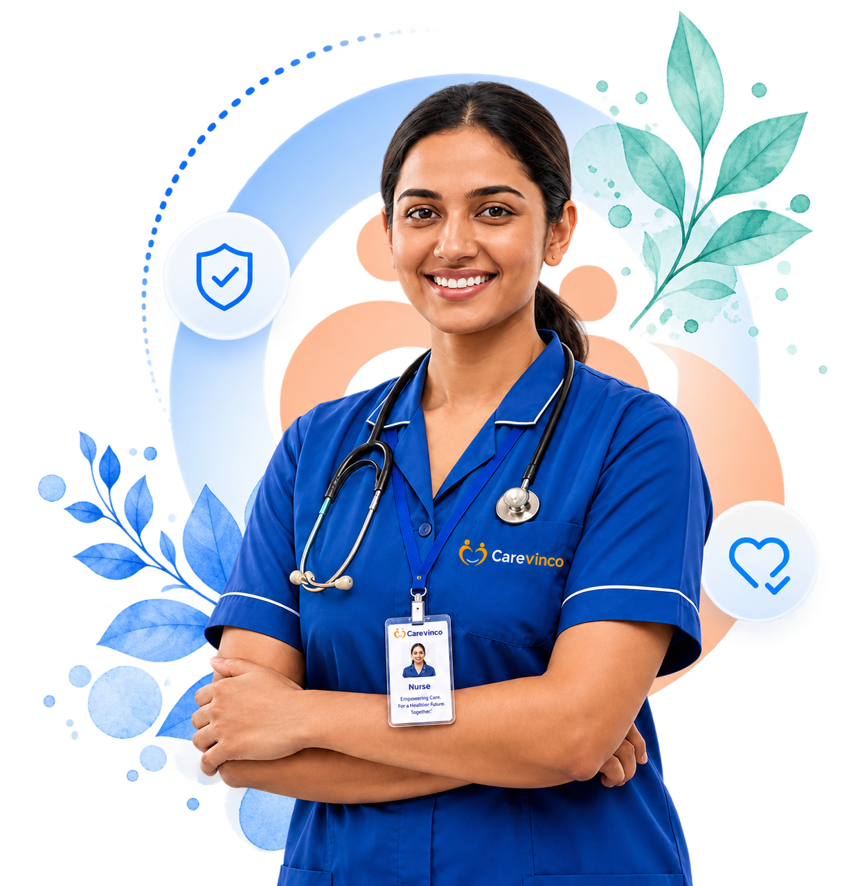 Care professional providing compassionate home nursing